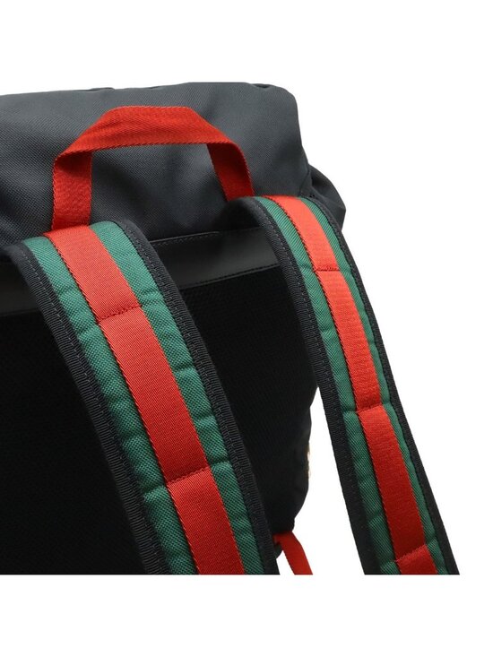 Gucci Embroidery Tiger Web Line Sherry Backpack Nylon Black